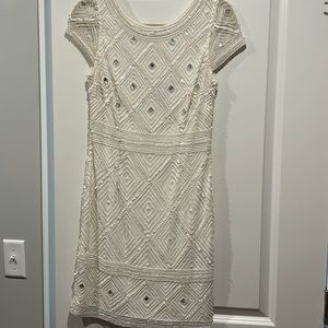 Womens Adrianna Papell White/cream sequin dress- size 4